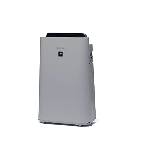 SHARP UA-HD50E-L Luftreiniger (mit Befeuchtungsfunktion, Verbesserung der Luftqualität, Ideal für Allergiker, drei Stufen Filtersystem, HEPA-Filter, Räume bis zu 38 m²) hellgrau