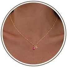 Btysun M Necklaces 60th Birthday Gifts for Women July Birthstone Necklace, Initi