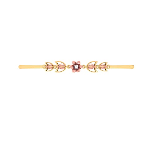 P.C. Chandra Jewellers 14K Yellow Gold Pink Rose Bracelet for Women