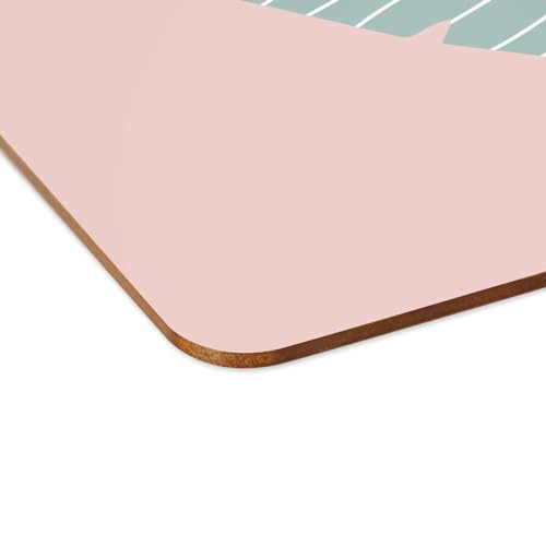 Sets de table rose dessous liège, napperons souples grand format 4 pièces - 4