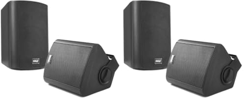 Image of Pyle Wall Mount Waterproof Bluetooth Speaker System -Indoor /Outdoor Audio Pair with Built-in Digital Amplifier,Weather-Resistant Housing,High-Power Sound,Easy Installation(Black), 6.5 Inch(Pack of 2)
