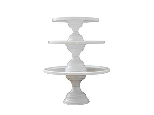 Giftbay Creations - Cake Stand Pedestal Round Strong Metal Set/3 (9-Inch, 11-Inch, 13-Inch, White) #TOP1