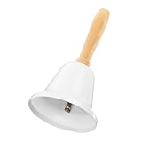 QUARKZMAN Kleine Handglocke, Hoch:11.6cm Service Tischglocke Rezeptionsklingel für Abendessen am Empfang, Hotelservice, Meditationsgebet - Weiß