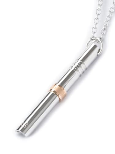 Est&Co Anxiety Necklace, Breathing Necklace, Anxiety Breathing, Anxiety Necklaces for Women, Mindful Breathing Necklace, Calming Necklace, Anxiety Relief Items, Fidget Necklace for Anxiety -Silver