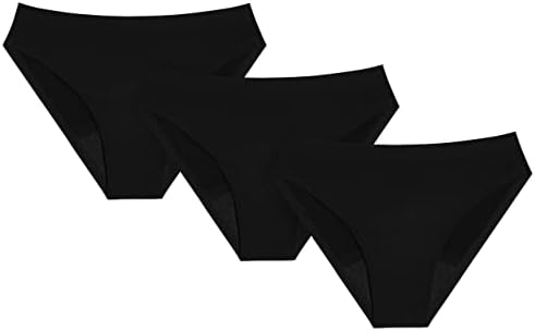 Kt by Knix Teen Super Leakproof Bikini - Period Underwear for Teens - Black, Small (3 Pack)