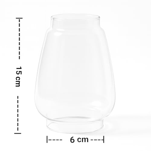 Image of Chimney for Hurricane Lantern | Cover for Diya, Lamp & Lantern | Wind Protector Chimney for Akhand Jyot, Candle Holders (Glass Cover Only, Without Diya) (Clear, 6 cm Bottom Dia)