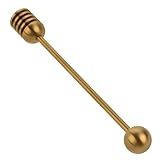 OUNONA Honigrührer Spender geformt individuell Schöpflöffel Stöcke Küchenhonig-Rührstäbchen Honiglöffel mischen Honigrührstab aus Edelstahl Rostfreier Stahl Golden Wiederverwendbar