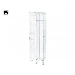 Seco 1 Door Wire Mesh Locker with 2 Compartments - Zinc Plate Finish, Grey, 1 Door, 2 Compartments - Image 3
