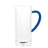 Zafferano Caraffa alta Teca Mare in vetro borosilicato soffiato a bocca, decoro sardina, design ergonomico, struttura a doppia parete 145ch