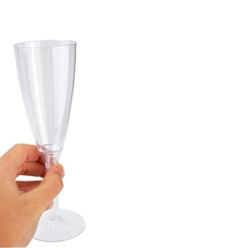 DUE ESSE S.N.C. DI SABATINI ALDO & C. 100 copas de champán + 100 copas de vino y agua transparente ideales para fiestas, fiestas, eventos, aperitivos