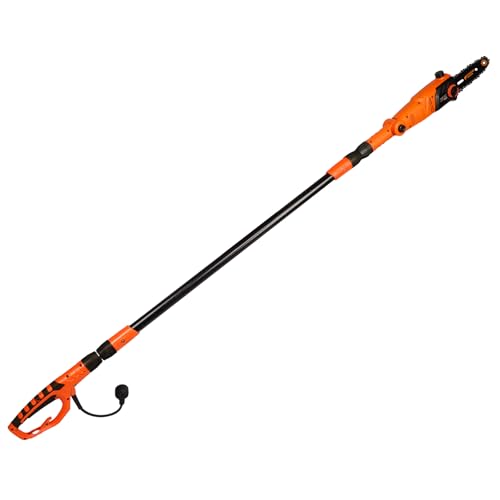 8-Inch Corded Electric Pole Saw 8-Amp Telescoping Power Pole Saw Auto Oiling Multi-Angle Pole Chainsaw for Tree Trimming Courtyard Household