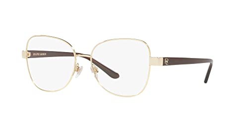 Ralph Lauren Women's Rl5114 Butterfly Prescription Eyewear Frames, Shiny Pale Gold/Demo Lens, 54 Mm #TOP1