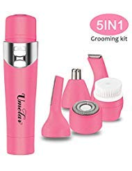 Facial Hair Remover for Women,Hair Removal Kit 5 in 1,Permanent Hair Removal,Bikini Trimmer, Facial Hair, Body Shaver, Eyebrow Trimmer, Nose Trimmer,IPX4 Waterproof Portable Electric Cordless