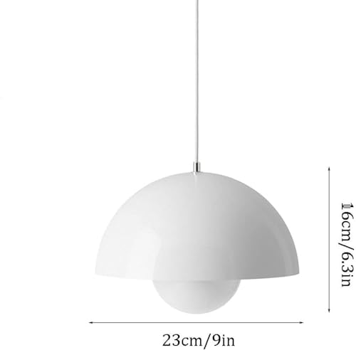 Lampe suspension en fer forgé blanc au design demi-circulaire - 3