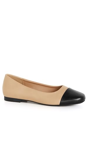 City Chic Women's Flat - Wide Fit Ebony Ballet2