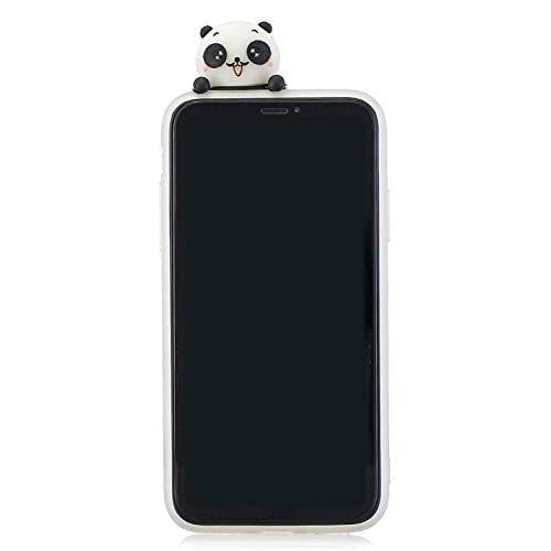 Image of MIDOS Back Cover Compatible With iPhone 15 Girls Case 3D Cute Soft Silicone Cover For-iPhone 15 (Panda),White
