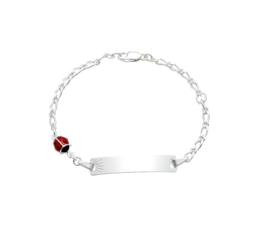 2014.Jewelyr.Luxe Gourmette - Enfant/Bébé - Porte-Bonheur – Coccinelle - Argent 925/1000 - Massif - 14 cm