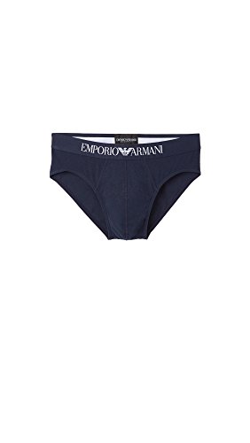 Emporio Armani Men's Cotton Stetch Brief, Navy, Large