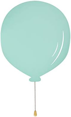 Lights4fun Metal Mint Green Balloon Wall Light Battery Warm White LED Night Light Kids Bedroom 32cm