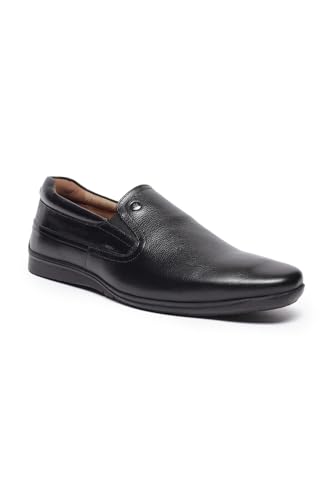 Image of Louis Philippe Men Premium Leather Breathable Lining Material Anti Slip Flat Heel TPR Sole Formal Slip-on Shoes