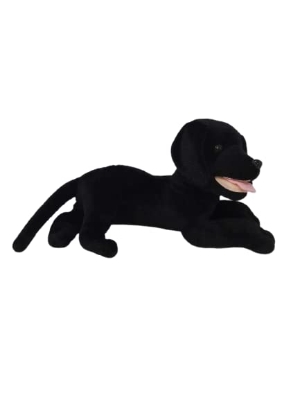 FUN ZOO Soft Plush Stuffed Cute Lazy Black Dog Soft Toy for Kids Boys Girls Return Gift Decorative Item Size 30 cm