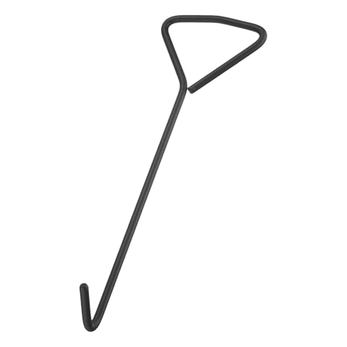 Gancho de alcantarilla extractor de tapa de boca de acero al carbono de 16 pulgadas negro 2