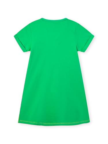 Image of HILEELANG Toddler Girl Cotton Casual Dress Summer Short Sleeve Basic Tunic Playwear Shirt Dresses