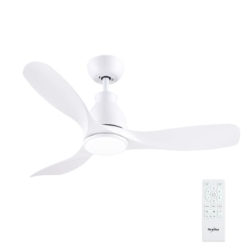 Ventilateur de plafond avec lumiere Newday blanc 106cm