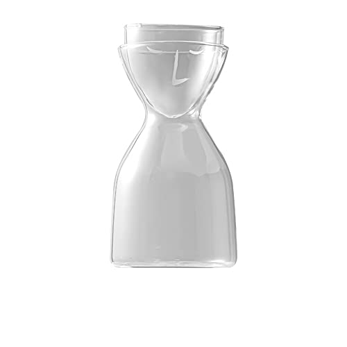 Set di caraffa d'acqua e vetro da comodino, caraffa in vetro creativa con brocca in vetro resistente al calore e al freddo, set di caraffa per frigorifero, comodino, 1000 ml, trasparente