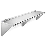 GRIDMANN NSF Stainless Steel 14' x 72' Kitchen Wall Mount Shelf Commercial Restaurant Bar w/...