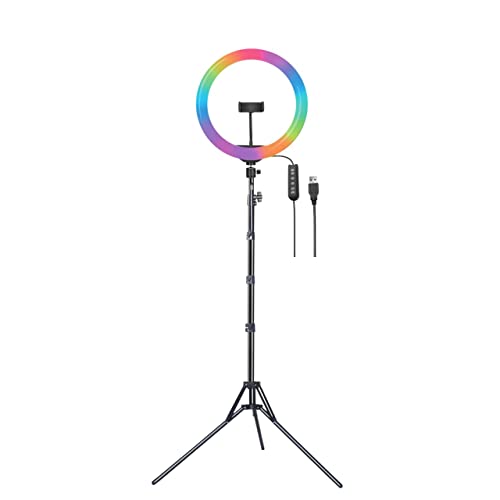 Image of DIGITEK Platinum (DPTR 890 VD) (178 cm) Aluminum Light Weight Tripod with Fluid Video Head for DSLR & Video Cameras & (DRL-15C RGB) LED RGB Ring Light with Stand for YouTube, Photo-Shoot