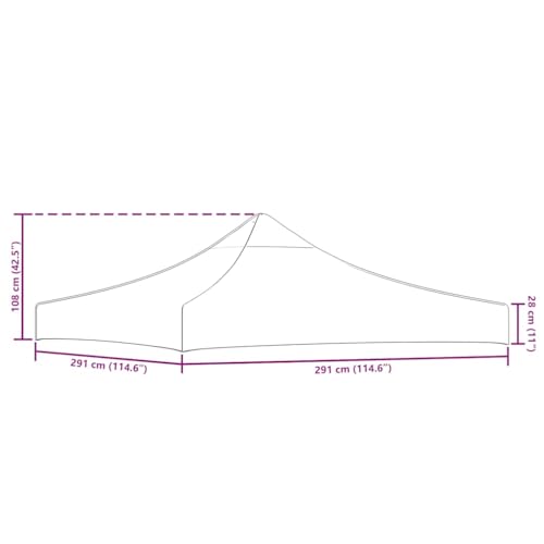 Toldo de repuesto 3x3 m impermeable para cenador plegable resistente 5
