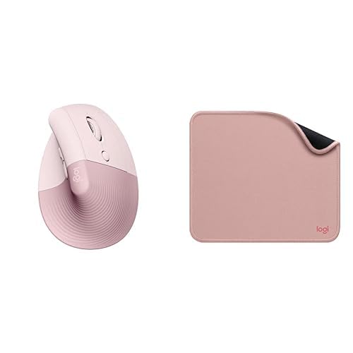 Logitech Lift Souris Ergonomique Verticale, Sans Fil, Bluetooth ou récepteur USB Logi Bolt + Mouse Pad - Studio Series, Tapis de Souris d'Ordinateur