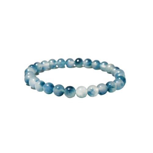 Bracelet en calcédoine bleue naturelle et jade véritable pour homme et femme