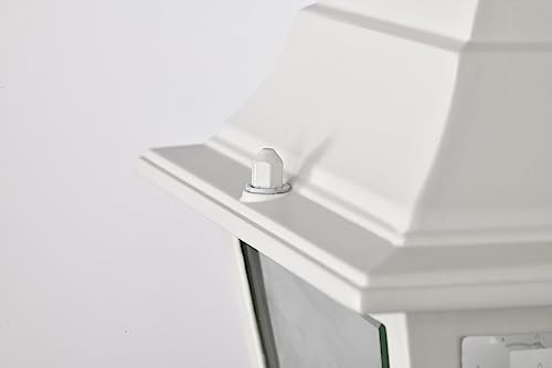 Image of Nuvo 60 /546, Outdoor Outdoor Post Lantern Light Fixture, White, Clear Glass