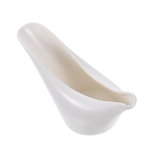 PRETYZOOM 1Pc Ceramic Gravy Boat Porcelain Sauce Boat for Milk and Sauces Elegant White Design for Serving and Storage Milk Storage Container