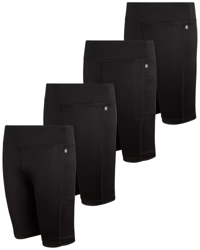 dELiA*s Girls Bike Shorts - 4 Pack Athletic Compression High Waisted Biker Shorts for Girls for Dance Yoga Gymnastics (7-16)