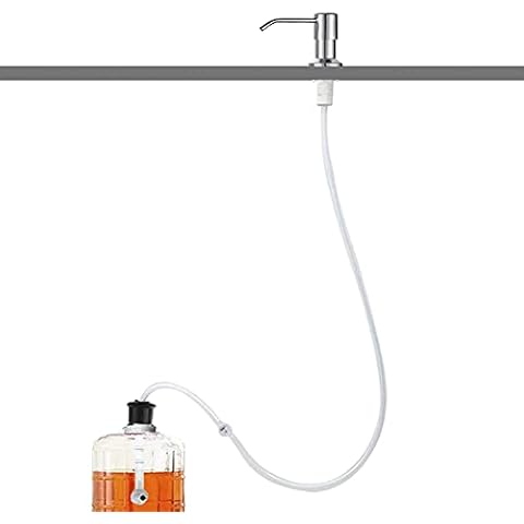 Dish Soap Dispenser for Kitchen Sink, Gnimauhz Commercial Kitchen Hand Soap Dispenser Pump Brushed Nickel, Stainless Steel Liquid Soap Dispenser with 47" No-Spill Extension Tube (Brushed Nickel) Cover