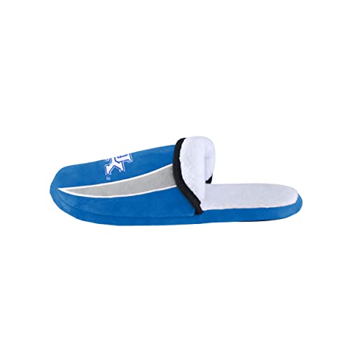 Image of FOCO mens NCAA College Team Logo Sherpa Moccasin Slippers