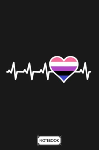 Genderfluid Nonbinary No Gender Fluid Heartbeat Outfit A56923 Notebook: Planner, Matte Finish Cover, Diary, Lined College Ruled Paper, 6x9 120 Pages, Journal