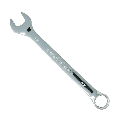 Dapetz ® 17mm Combination Spanner Fixed Head Open End Ring Wrench Mirror Polished Chrome Vanadium Steel Metric Hand Tool Heavy Duty