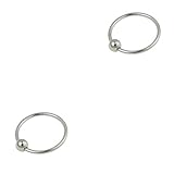 2 aros nariz iguales, muy finos con bola de cierre, plata de ley 925, 8mm diámetro interior, 0,6mm grosor.