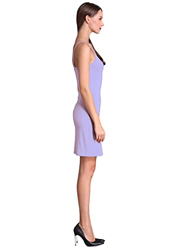 Coreal Full Slip For Women Under Dress Adjustable Spaghetti Strap Knee Length Slips Undergarment Nightwear