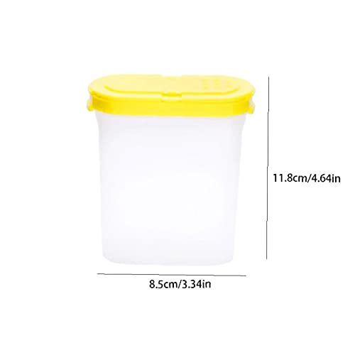 Spice Jar, Kruidencontainer Box Creature Opslag Transparante keukenbenodigdheden met dubbele deksels 250 ml geel - Image 7