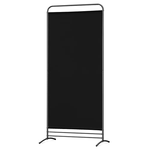 Angel Living Biombo con un Panel, Decoración Elegante, Separador de Ambientes, Divisor de Habitaciones, 80 x 180cm (Negro)