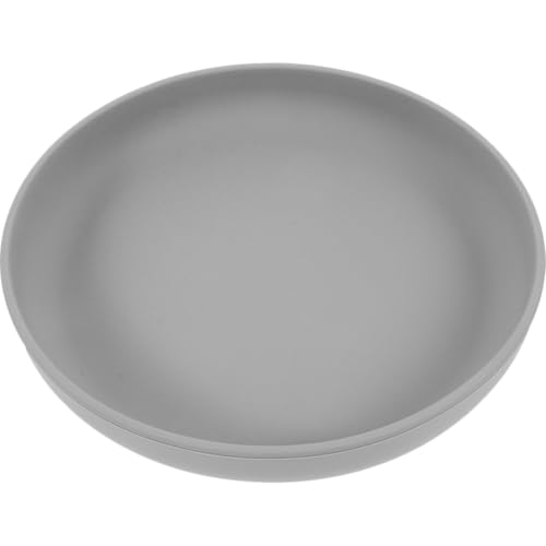 PRETYZOOM Senior Dining Plate with Suction Base Scoop Plate Spill Proof Self-Feeding Dinnerware for Elderly Disabled One-Handed Use 7.87 Inch Silicone Non-Slip Bowl