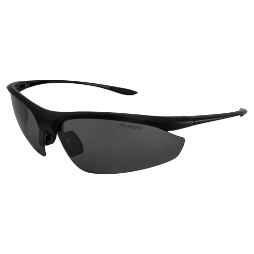 Epoch Eyewear Cadence Sport-Sonnenbrille mit schwarzem Rahmen und polarisierten, superhydrophoben Rauchgläsern