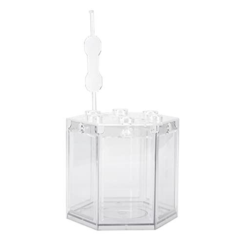 Hex Shape Portable Fish Tank With Rounded Corner Design - Mini Aquarium Starter Kit for Home Office, Clear - Image 4