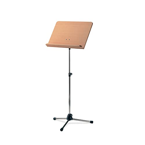 K&M 118/1 Atril para orquesta con estante de madera de haya - extensión de 68 a 121 cm