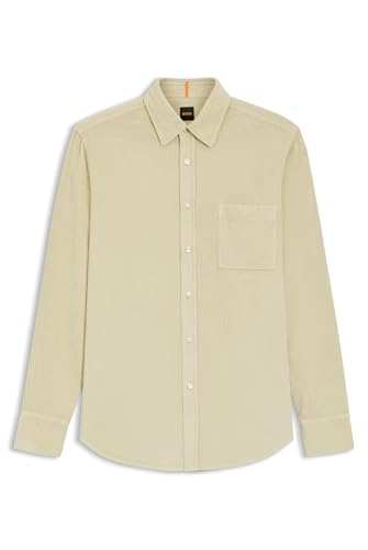 BOSS Men's Shirt, Light Beige, L